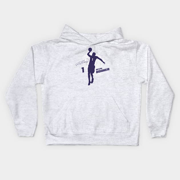 Devin Booker Phoenix Silhouette Kids Hoodie by danlintonpro